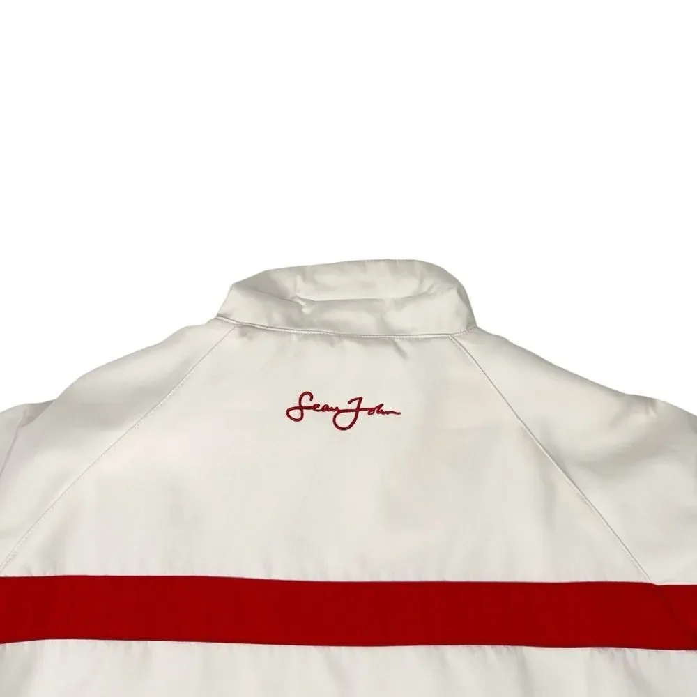 Vintage Sean John Jacket Mens XL Ivory Red Full Zip Hip Hop Y2K